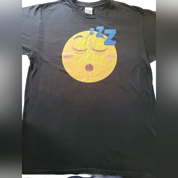 Zzzz Face And Rolling Stones Black Graphic T-Shirt Adult Med - Picture 2 of 2